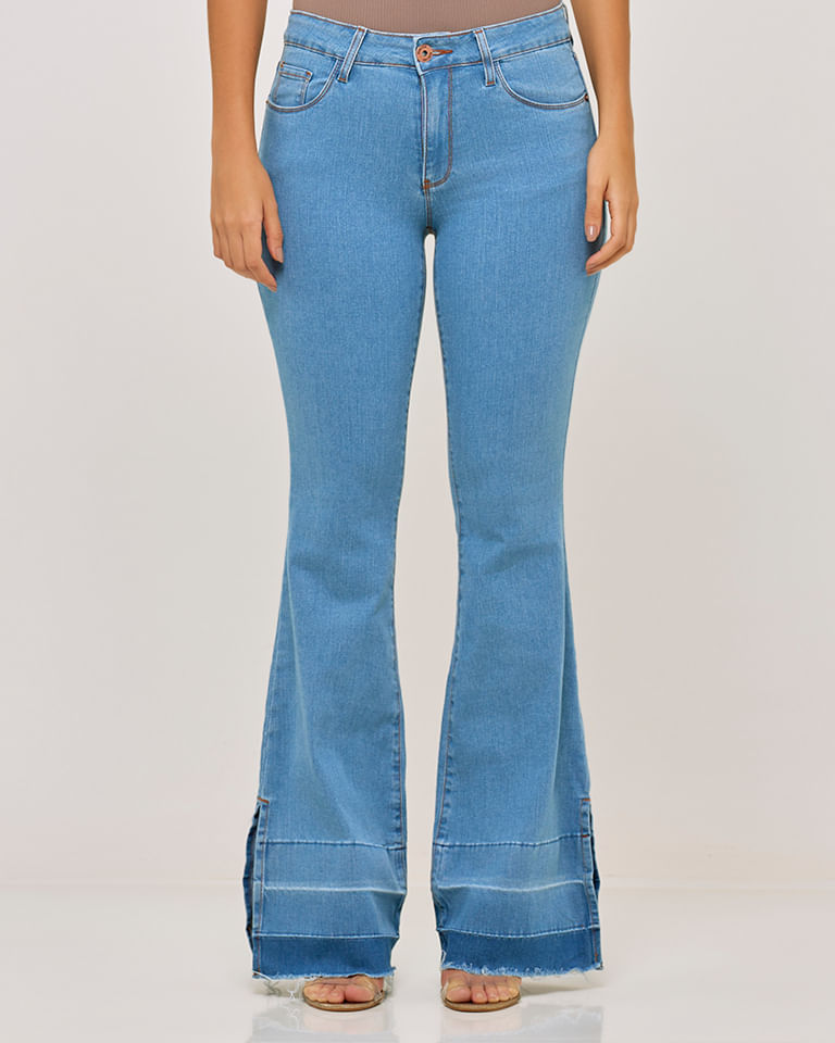 Jeans secret push in slim com brilhos, Jeans de mulher